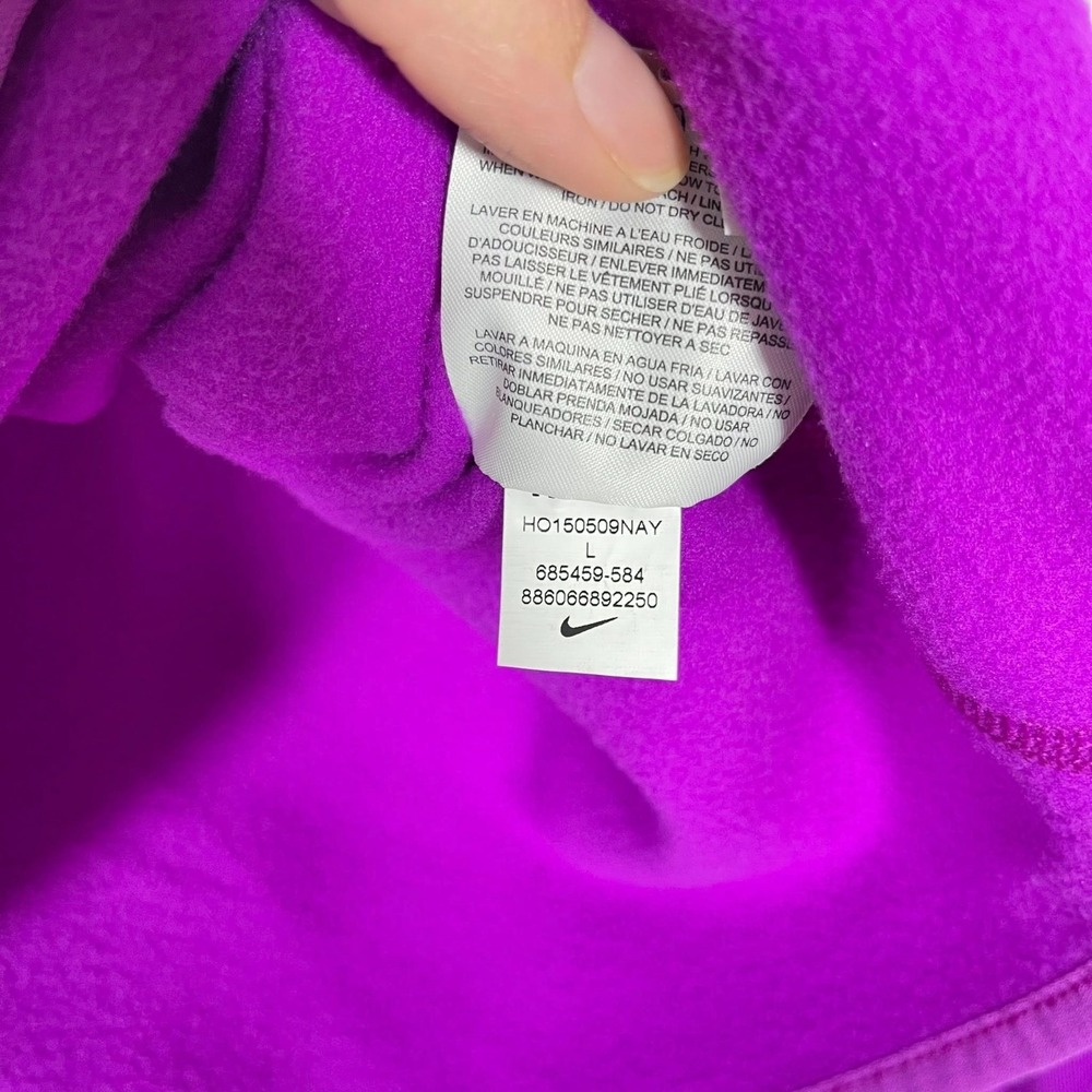 Nike Therma Fit Hoodie Sweatshirt Womens Large Magenta Purple‎ Athletic Training - Picture 10 of 11